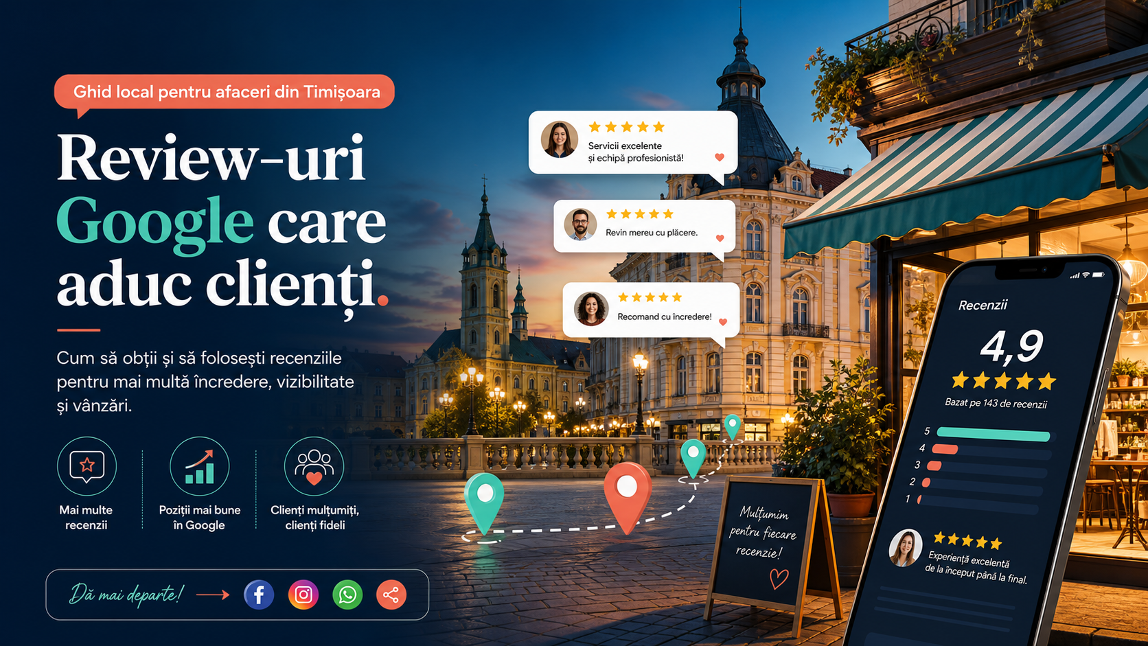 Recenzii Google: cum folosești abonamentul de promovare locală de 100 EUR ca să câștigi încredere și cereri noi