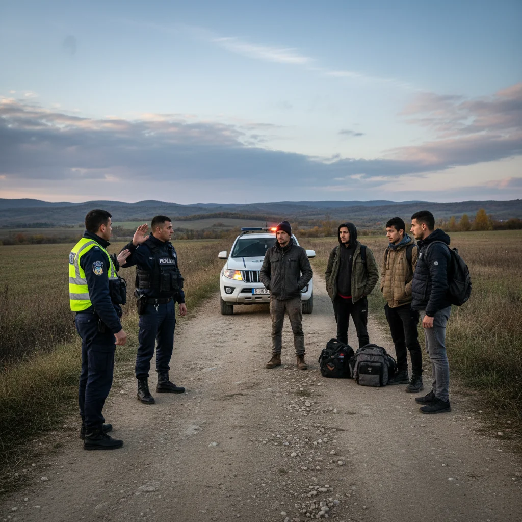 Albanezi opriți de autorități înainte de a continua drumul