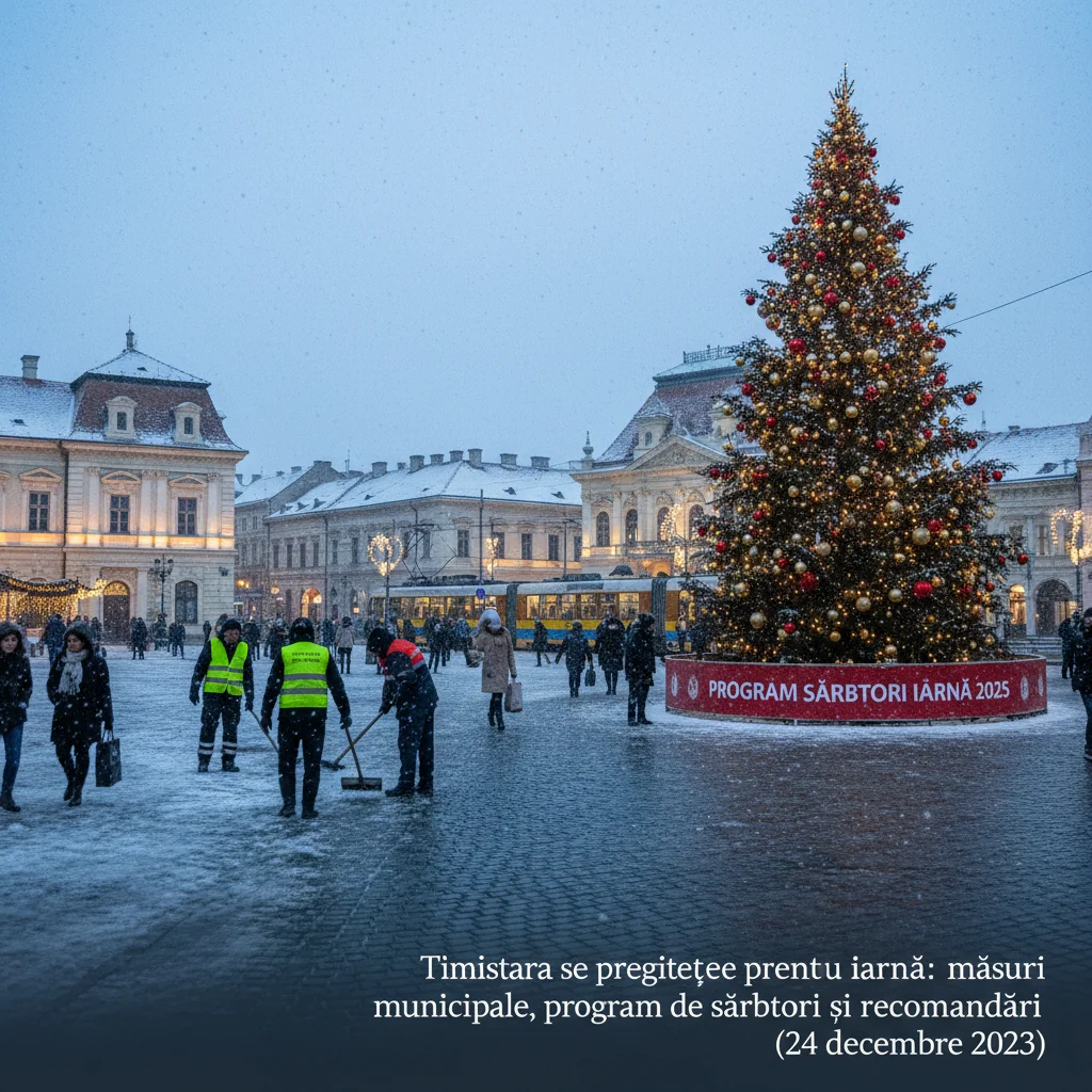 Cum se pregătește Timișoara pentru iarnă: măsuri municipale, programul de sărbători și recomandări (24 decembrie 2025)