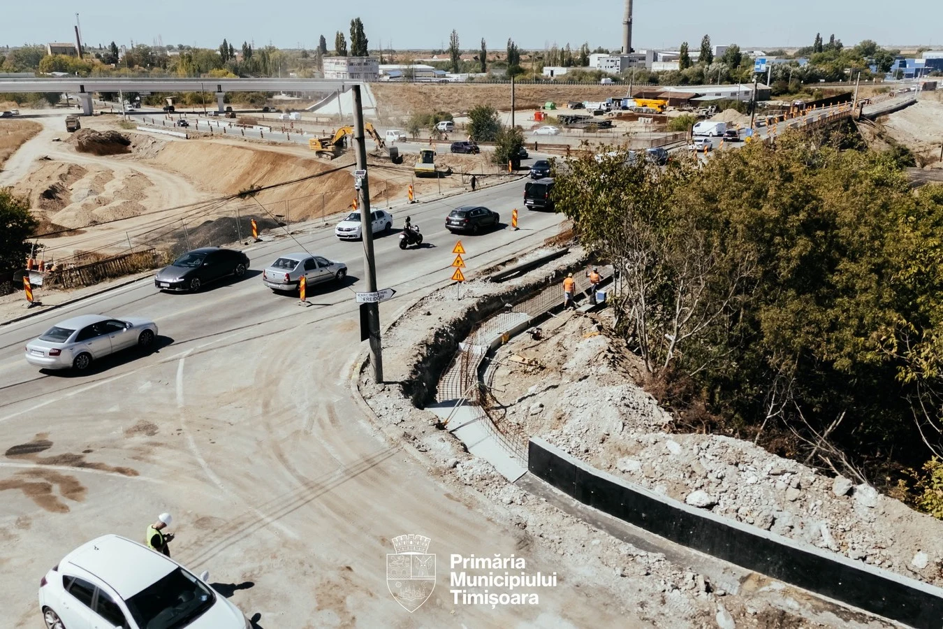 Lucrările avansează la Pasajul Slavici–Polonă din Timișoara