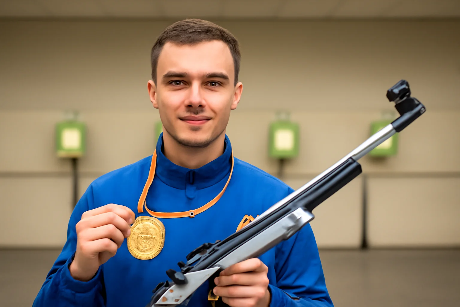 Mihnea Riteș din Timișoara, medaliat și pe locul patru la Naționalul de tir al seniorilor; campion de tineret și pasionat de parașutism. FOTO